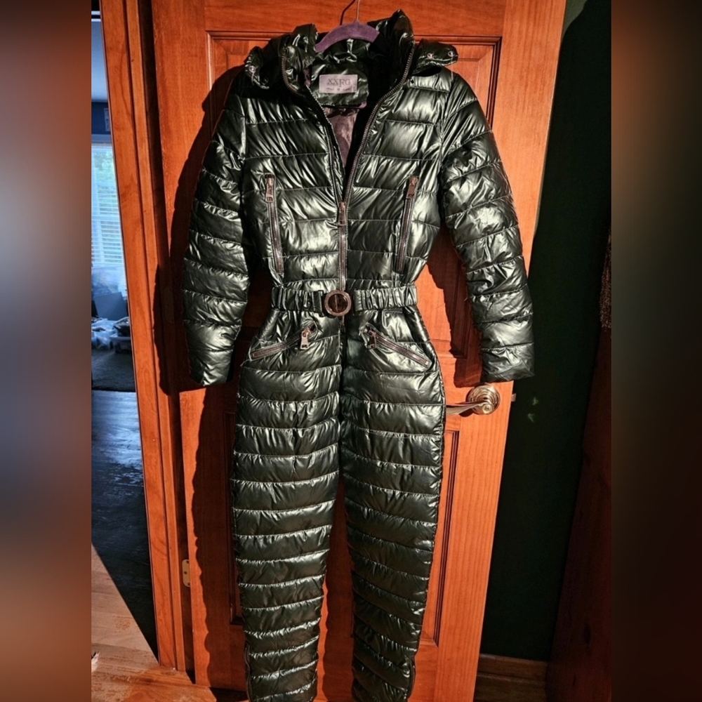 Women's Shiny Green Ski Suit